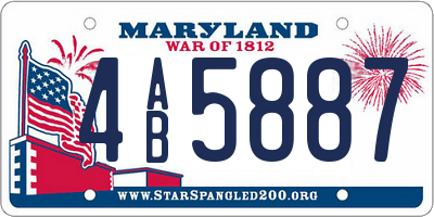 MD license plate 4AB5887