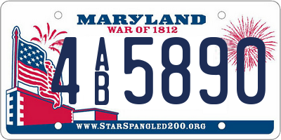 MD license plate 4AB5890