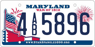 MD license plate 4AB5896