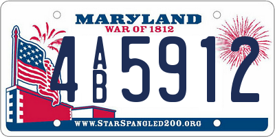 MD license plate 4AB5912