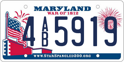 MD license plate 4AB5919