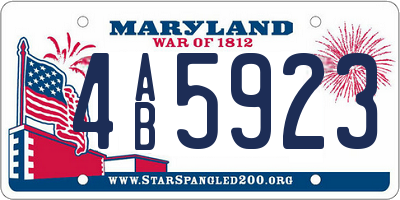 MD license plate 4AB5923
