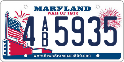 MD license plate 4AB5935