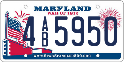 MD license plate 4AB5950