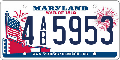 MD license plate 4AB5953