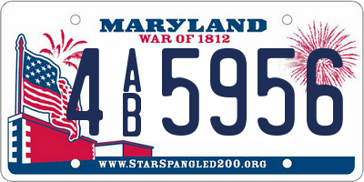 MD license plate 4AB5956