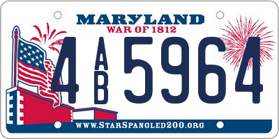 MD license plate 4AB5964