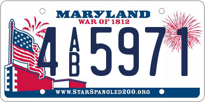 MD license plate 4AB5971