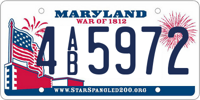 MD license plate 4AB5972