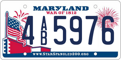 MD license plate 4AB5976