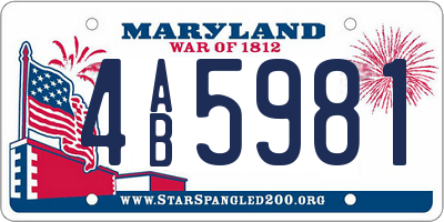 MD license plate 4AB5981