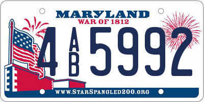 MD license plate 4AB5992