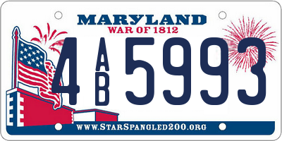 MD license plate 4AB5993