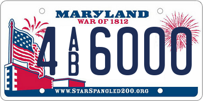 MD license plate 4AB6000