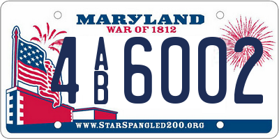 MD license plate 4AB6002