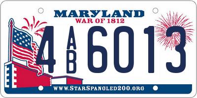 MD license plate 4AB6013