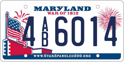 MD license plate 4AB6014