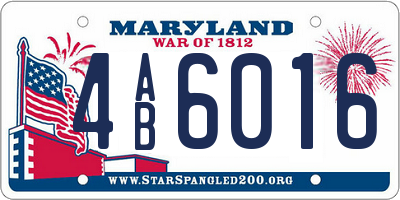 MD license plate 4AB6016