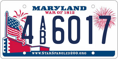 MD license plate 4AB6017