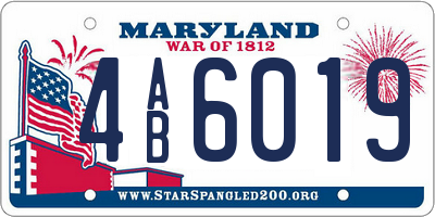 MD license plate 4AB6019