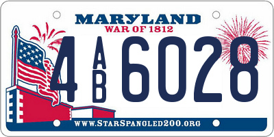 MD license plate 4AB6028