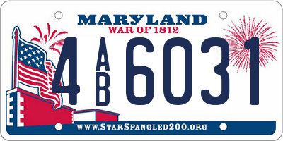 MD license plate 4AB6031