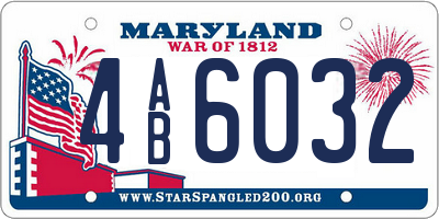 MD license plate 4AB6032