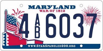 MD license plate 4AB6037