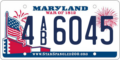 MD license plate 4AB6045