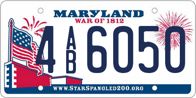 MD license plate 4AB6050