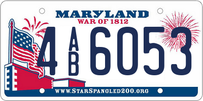 MD license plate 4AB6053