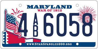 MD license plate 4AB6058