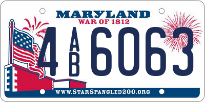 MD license plate 4AB6063
