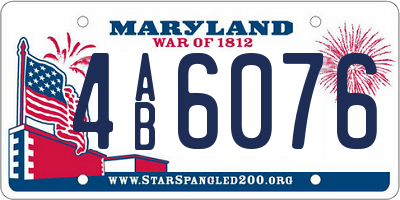 MD license plate 4AB6076