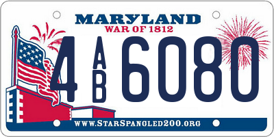 MD license plate 4AB6080
