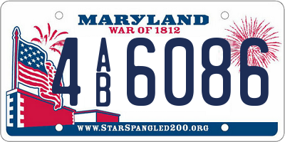 MD license plate 4AB6086