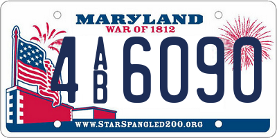 MD license plate 4AB6090