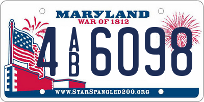 MD license plate 4AB6098