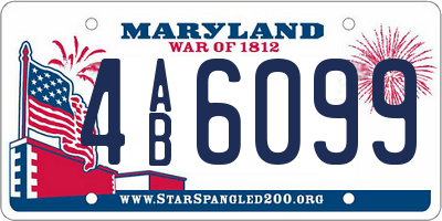 MD license plate 4AB6099