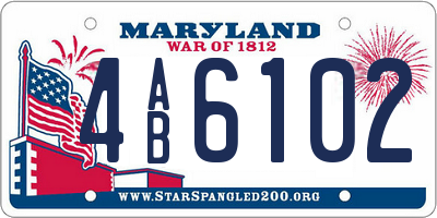 MD license plate 4AB6102