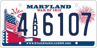 MD license plate 4AB6107