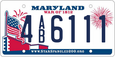 MD license plate 4AB6111