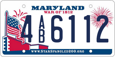 MD license plate 4AB6112