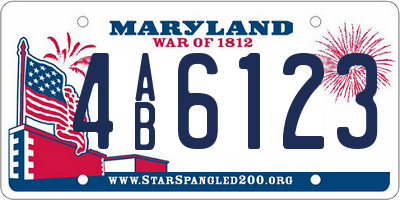 MD license plate 4AB6123