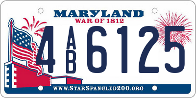 MD license plate 4AB6125