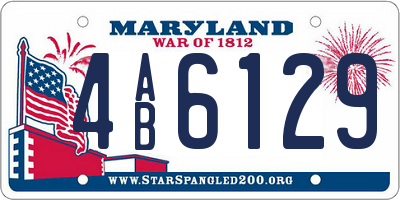 MD license plate 4AB6129