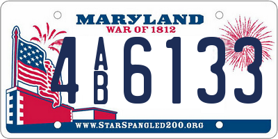 MD license plate 4AB6133