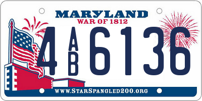 MD license plate 4AB6136