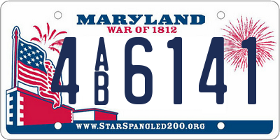 MD license plate 4AB6141