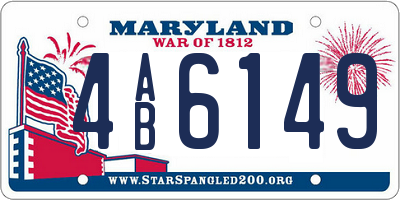 MD license plate 4AB6149